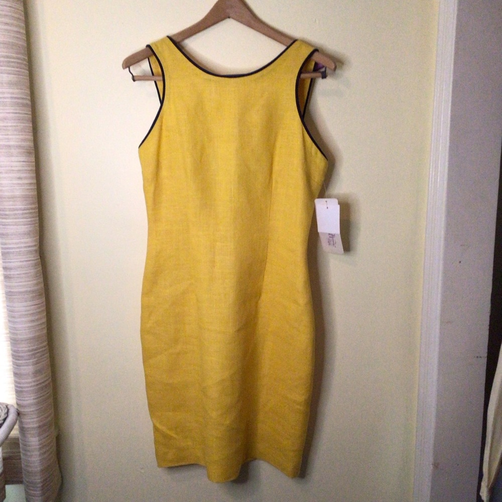 ALTHUSER 100%LINEN DRESS YELLOW NWT